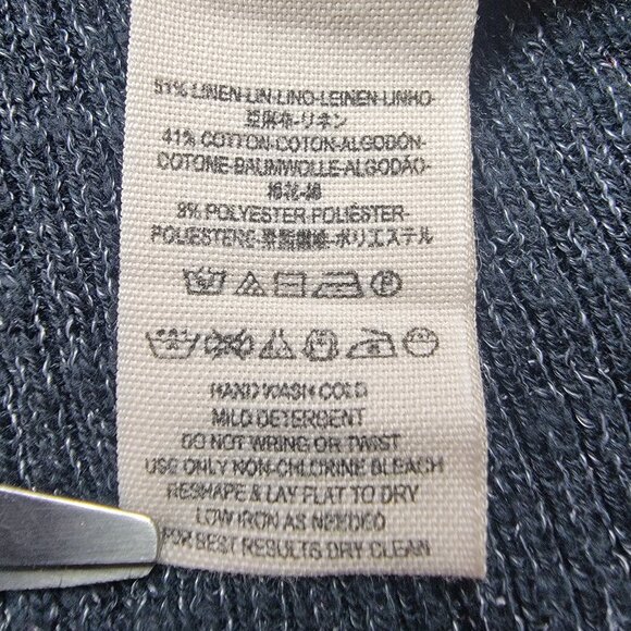 Free People Waffle Knit Wrap Hem Sweater Women’s Small Blue Cotton Blend - Picture 6 of 10